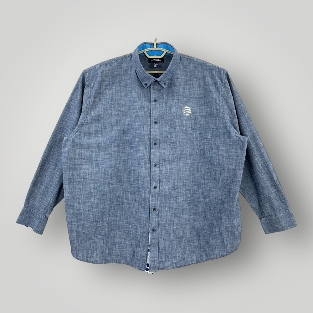 Lands' End Outfitters Chambray Shirt Mens 3XL Blue Button Down Casual Workwear